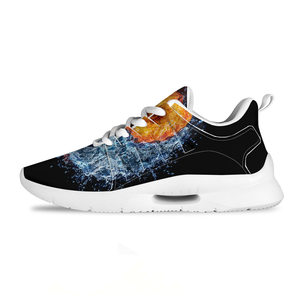 Zigzag White And Blue Print Pattern Tennis Shoes-grizzshop
