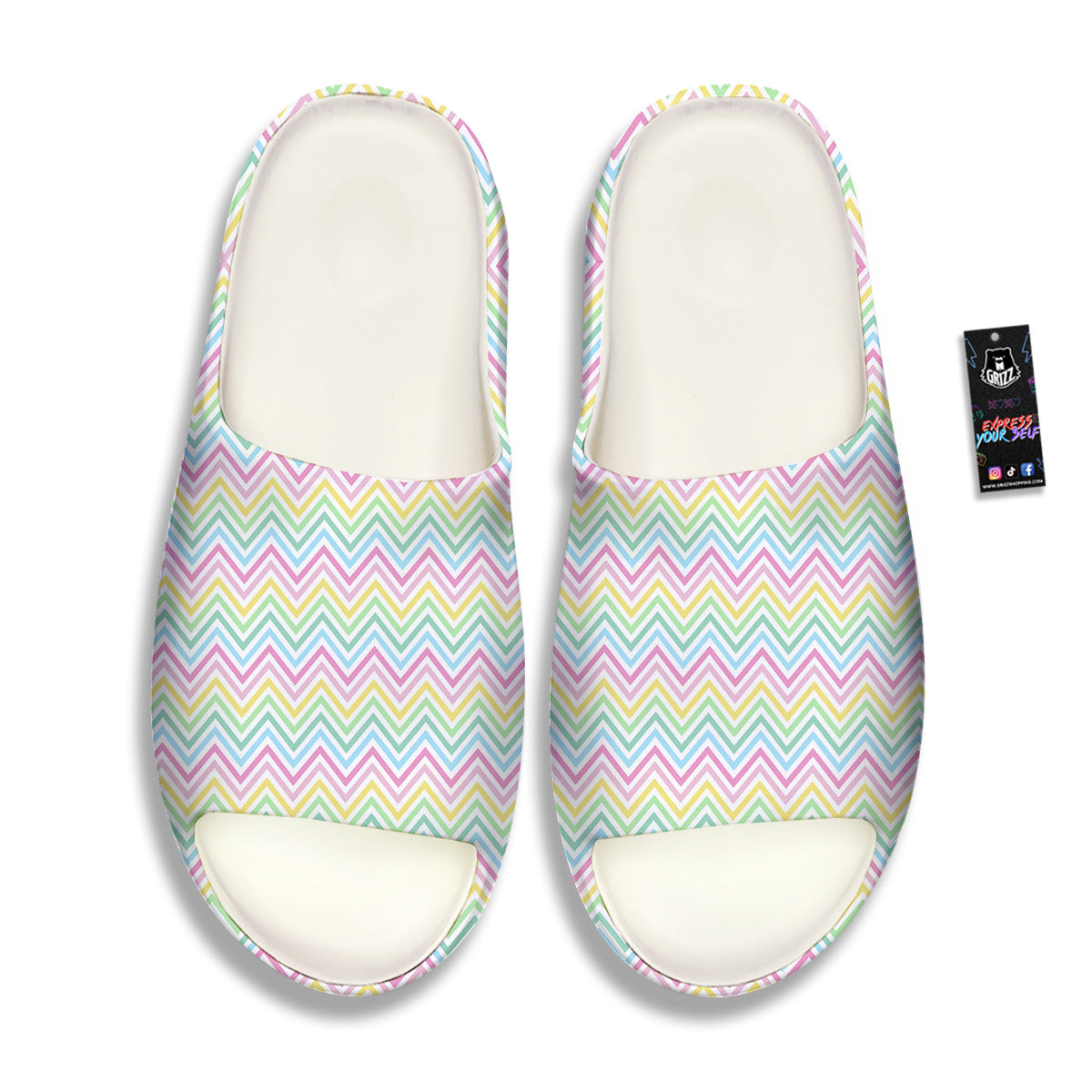 Zigzag Colorful Print Pattern Sandals-grizzshop