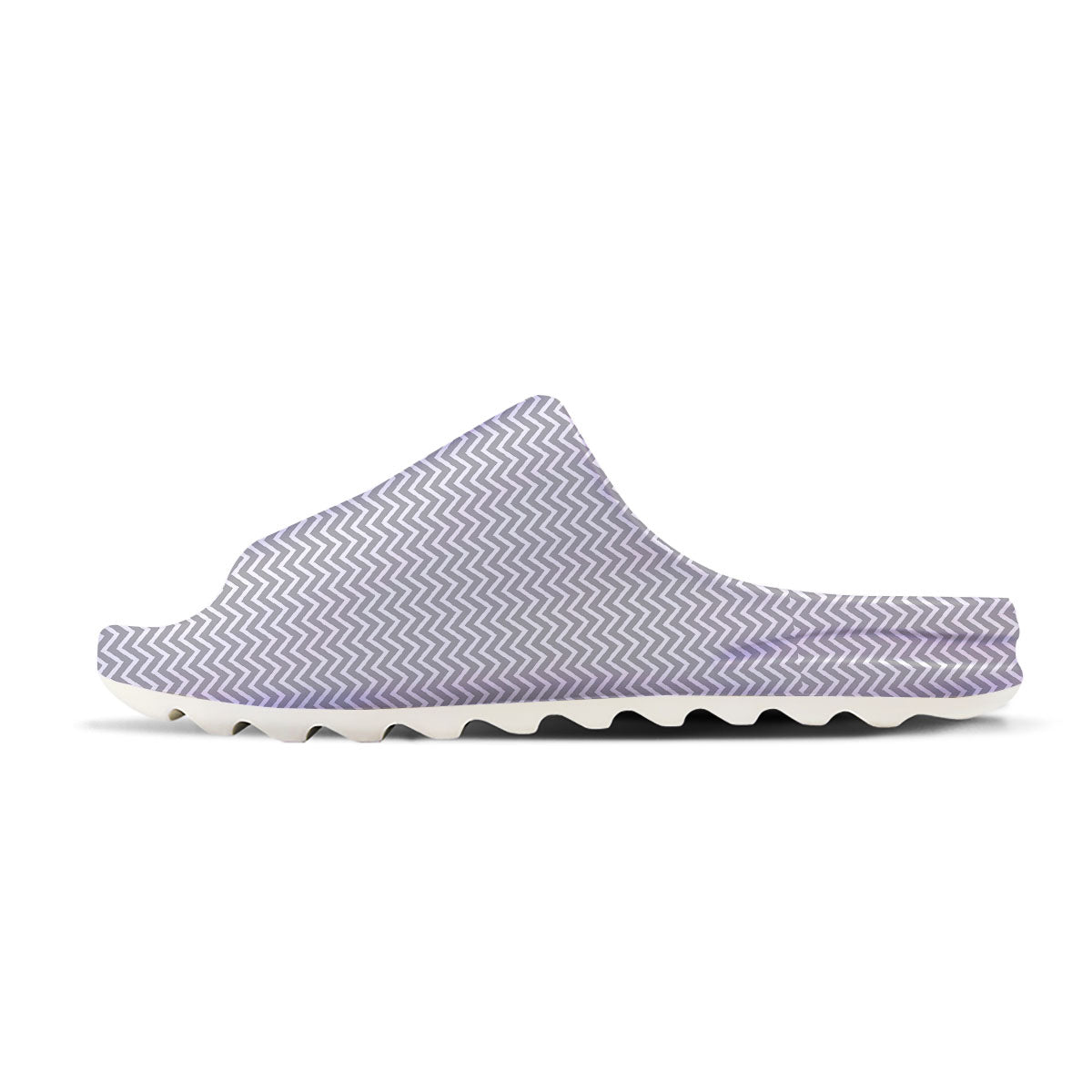 Zigzag White And Grey Print Pattern Sandals-grizzshop