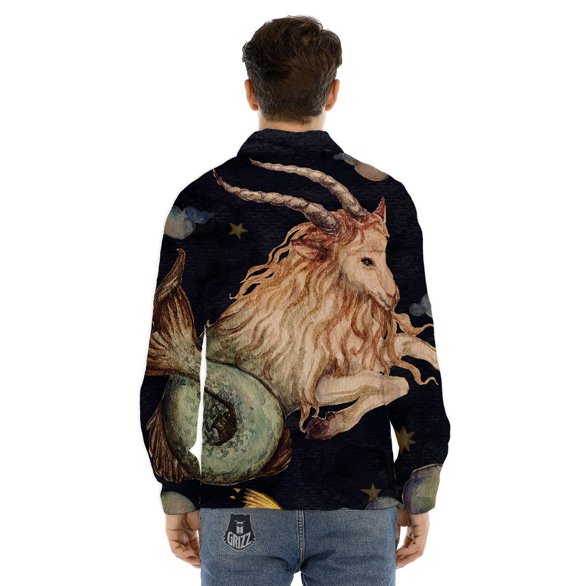Zodiac Aquarius Purple Print Pattern Men's Dress Shirts-grizzshop