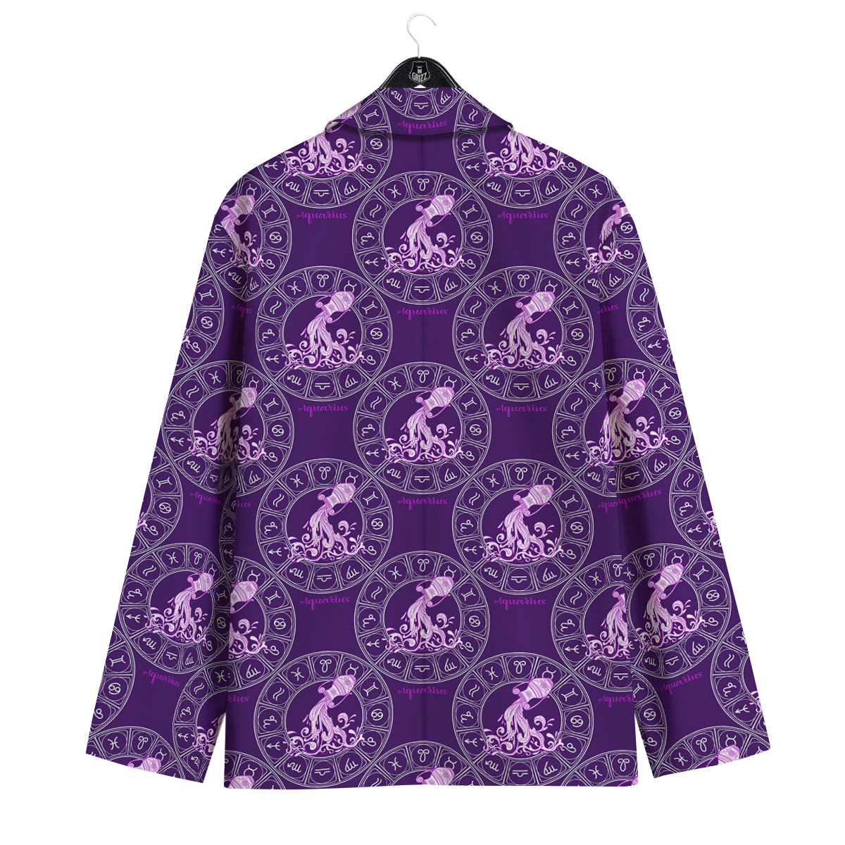 Zodiac Aquarius Purple Print Pattern Men's Sport Coat-grizzshop