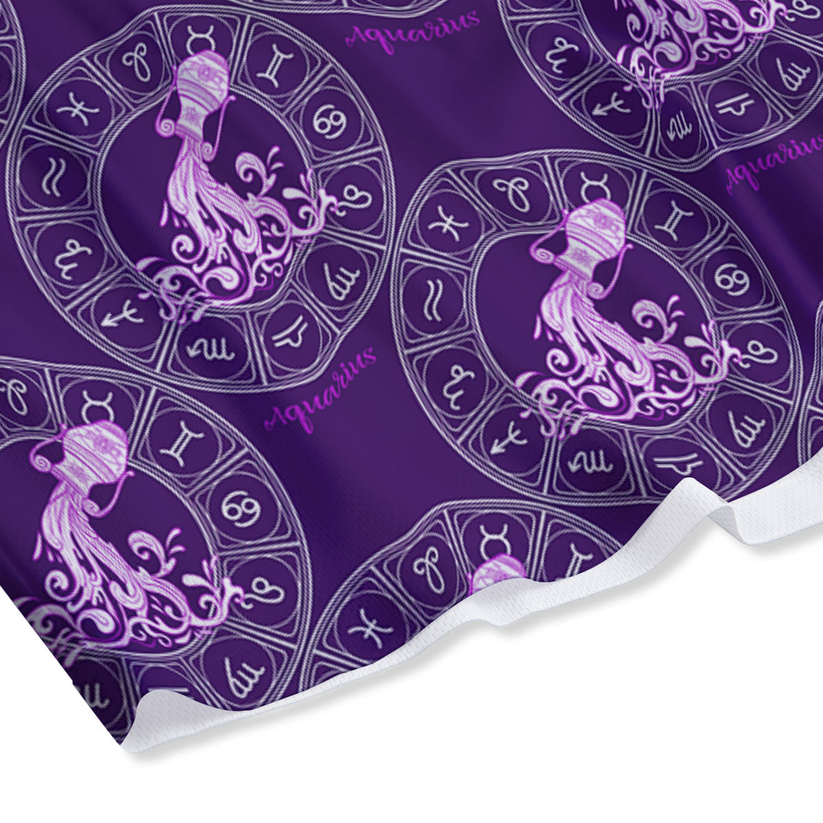 Zodiac Aquarius Purple Print Pattern Mesh Shorts