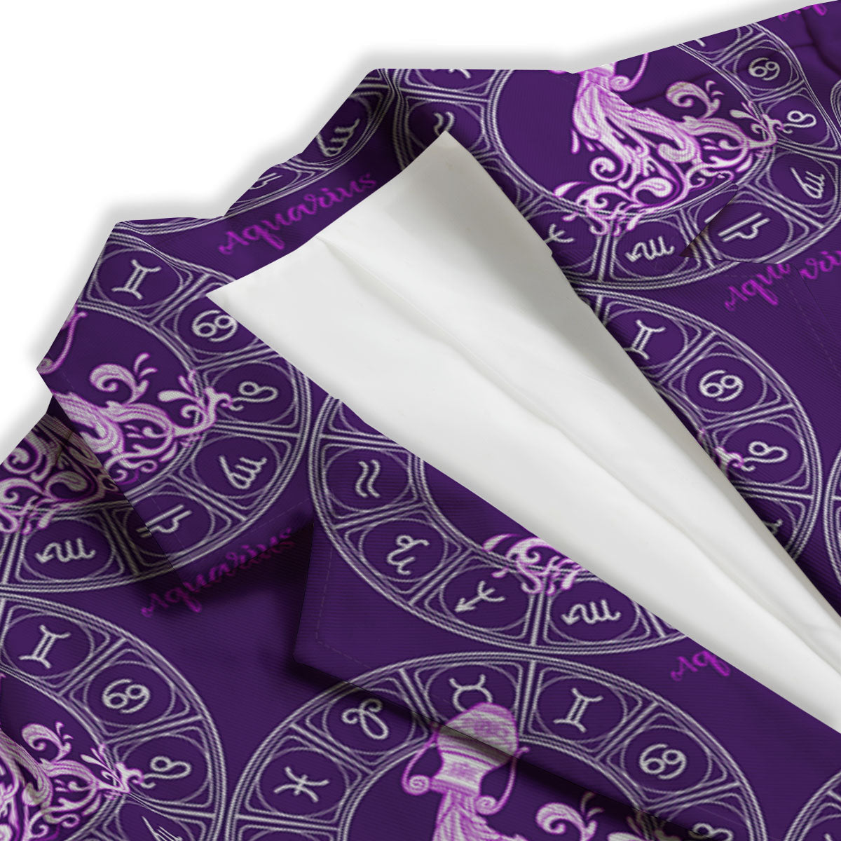 Zodiac Aquarius Purple Print Pattern Women's Blazer-grizzshop