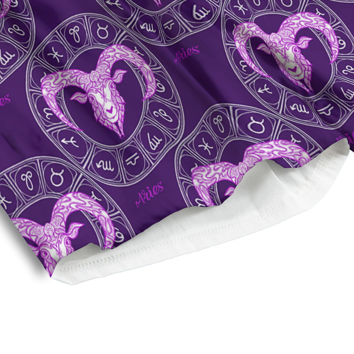 Zodiac Aries Purple Print Pattern Men's Athletic Shorts