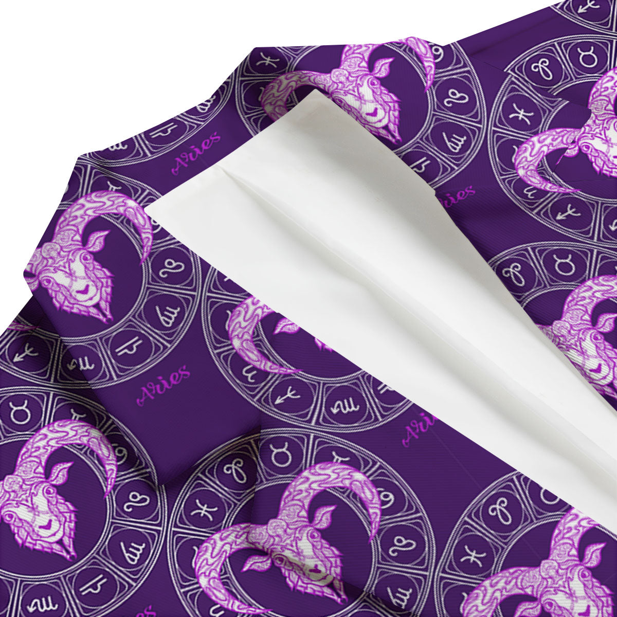 Zodiac Aries Purple Print Pattern Men's Blazer-grizzshop