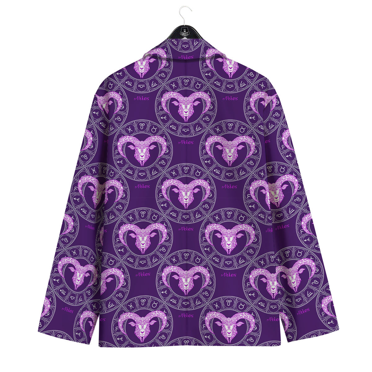 Zodiac Aries Purple Print Pattern Men's Sport Coat-grizzshop