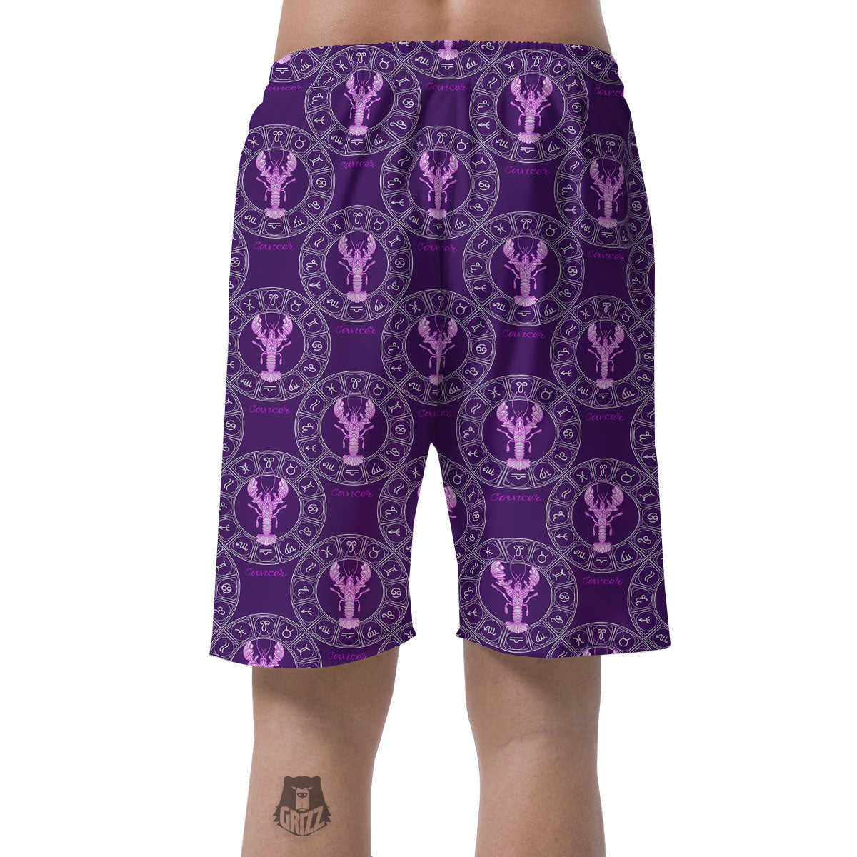 Zodiac Cancer Purple Print Pattern Men's Shorts-grizzshop