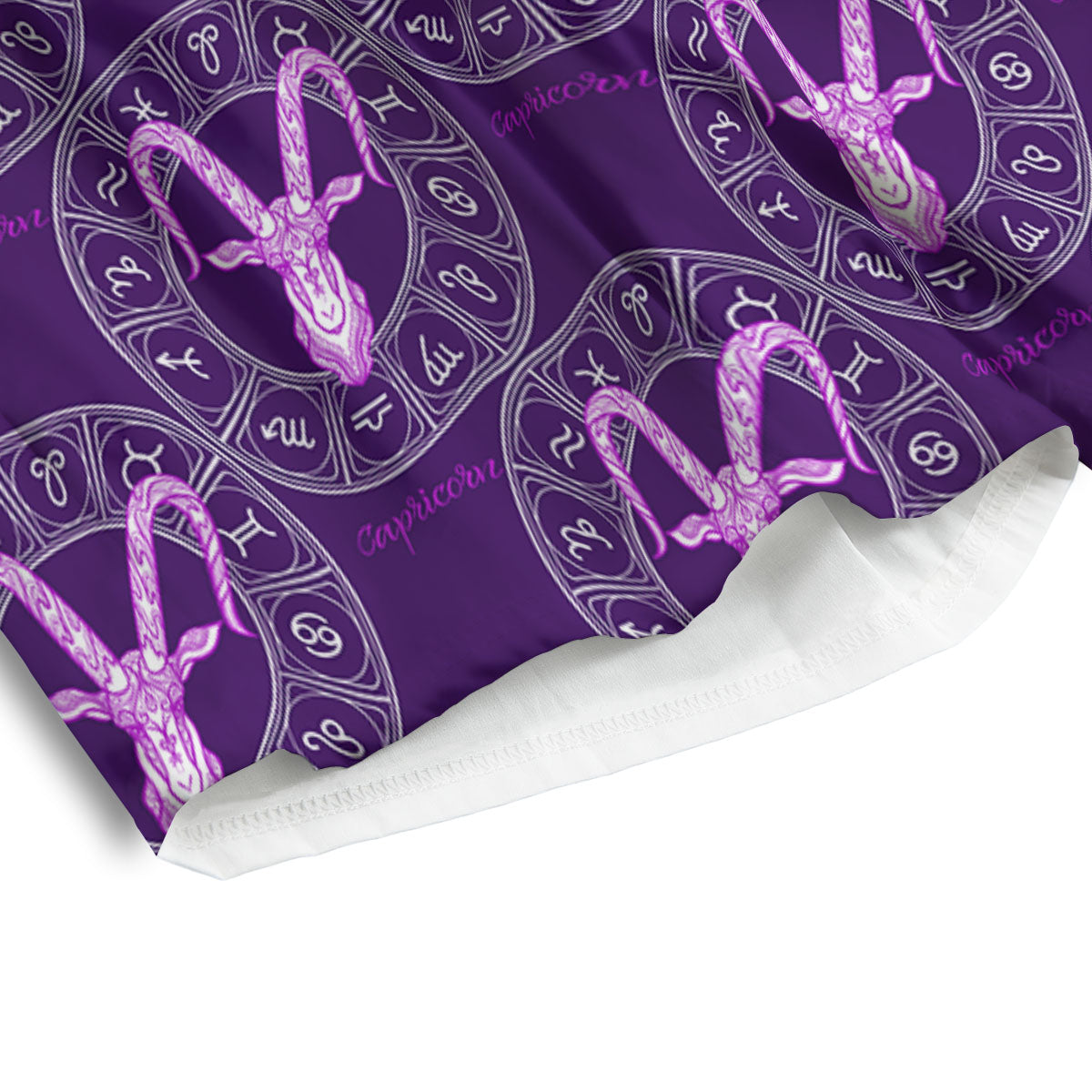 Zodiac Capricorn Purple Print Pattern Men's Athletic Shorts
