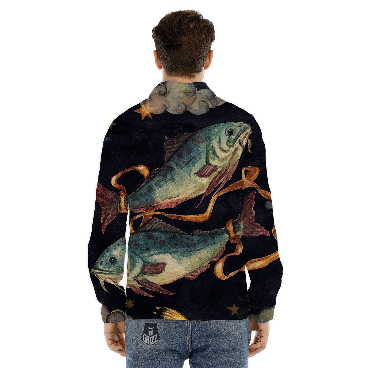 Zodiac Capricorn Purple Print Pattern Men's Dress Shirts-grizzshop