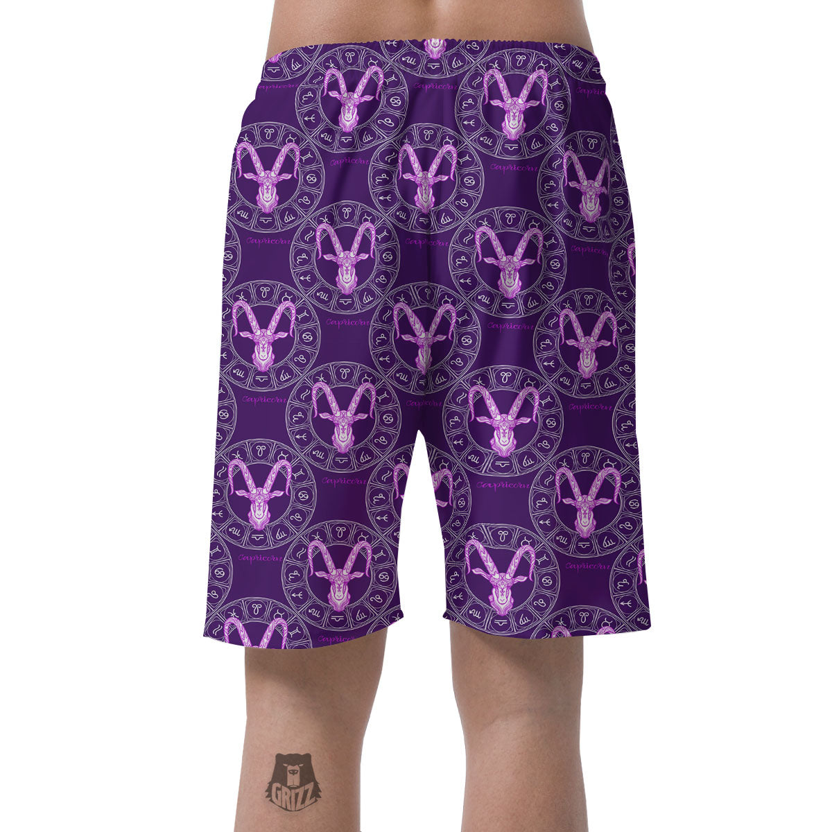 Zodiac Capricorn Purple Print Pattern Men's Shorts-grizzshop