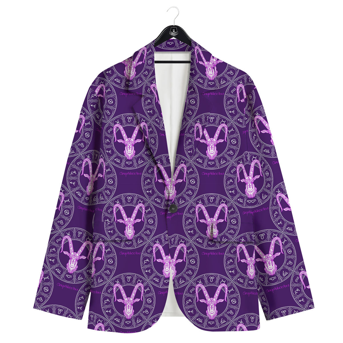 Zodiac Capricorn Purple Print Pattern Men's Sport Coat-grizzshop