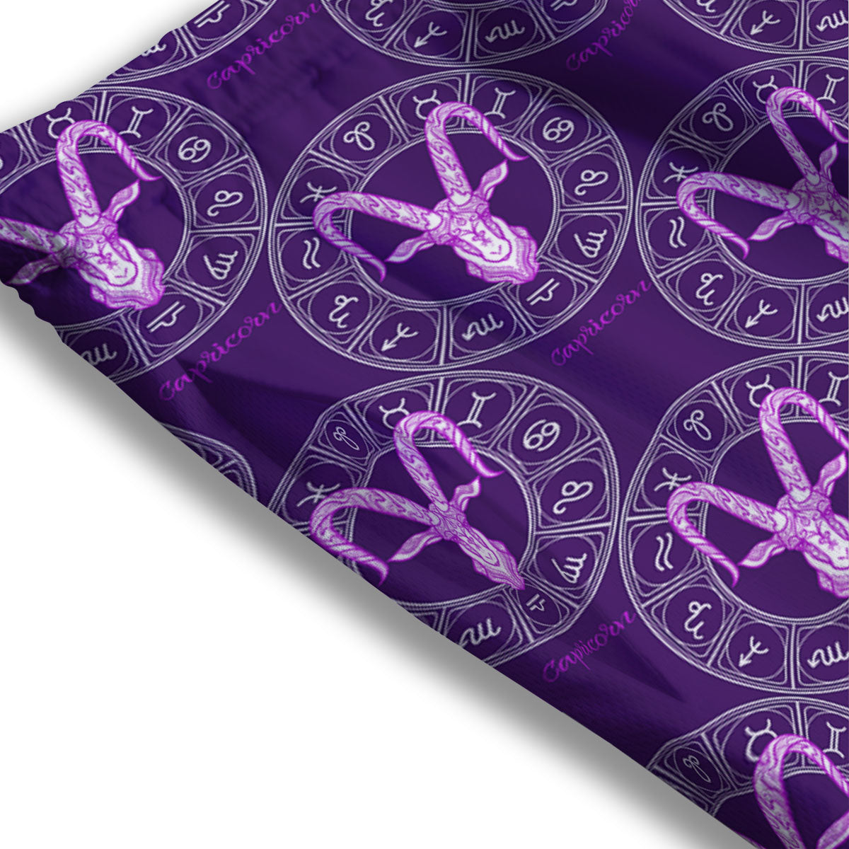 Zodiac Capricorn Purple Print Pattern Mesh Shorts
