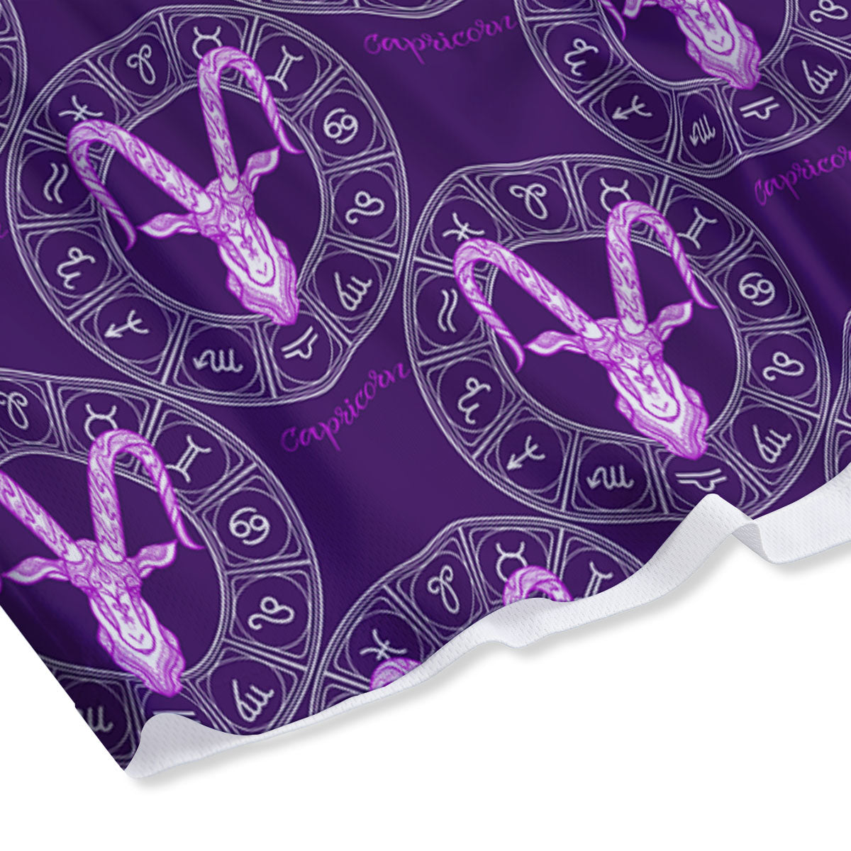 Zodiac Capricorn Purple Print Pattern Mesh Shorts