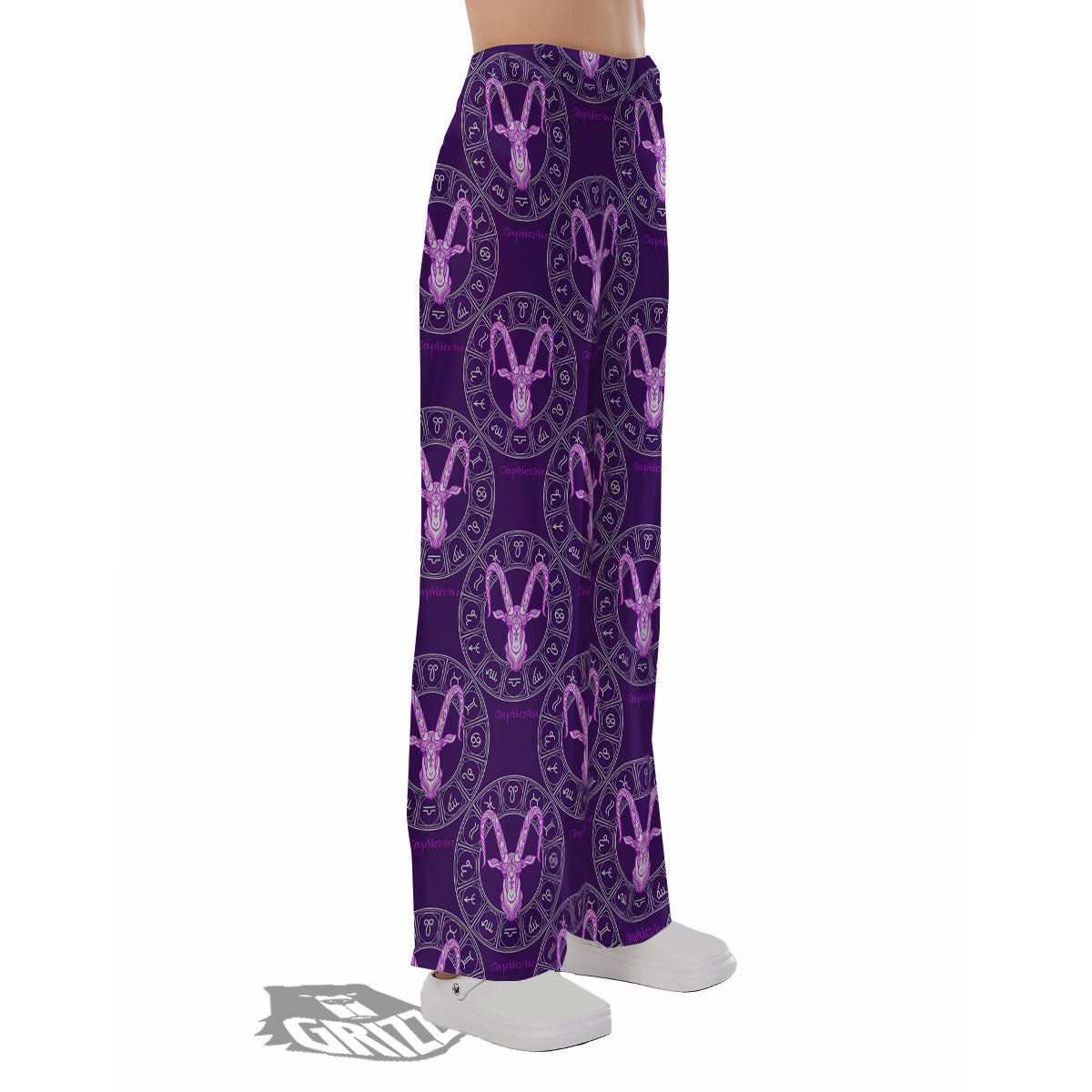Zodiac Capricorn Purple Print Pattern Pajama Pants-grizzshop