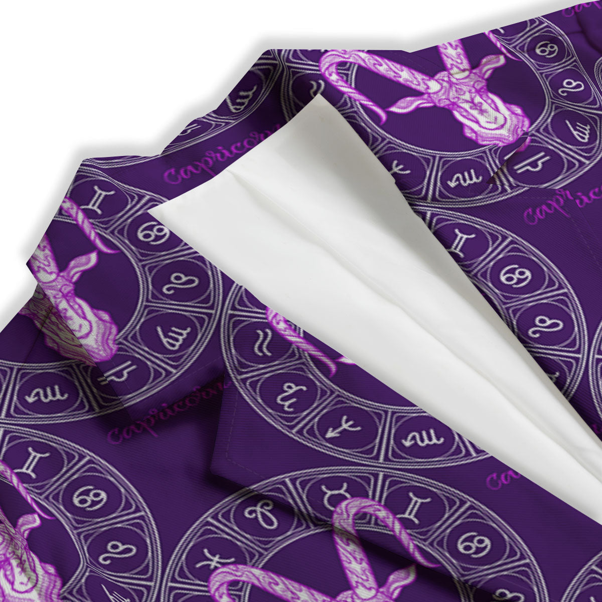 Zodiac Capricorn Purple Print Pattern Women's Blazer-grizzshop