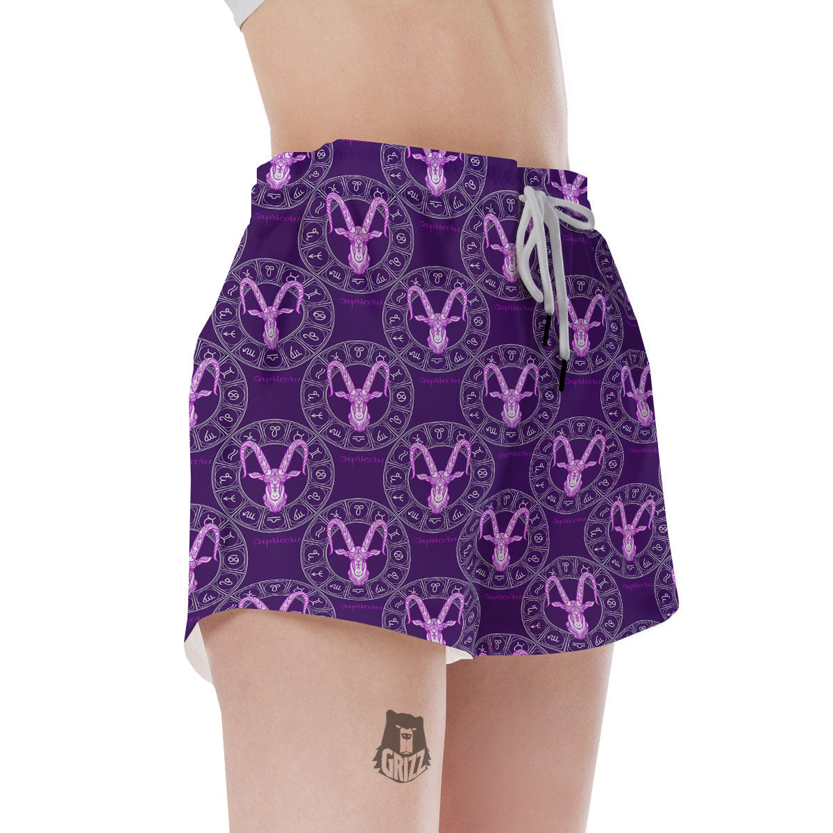 Zodiac Capricorn Purple Print Pattern Women's Shorts-grizzshop