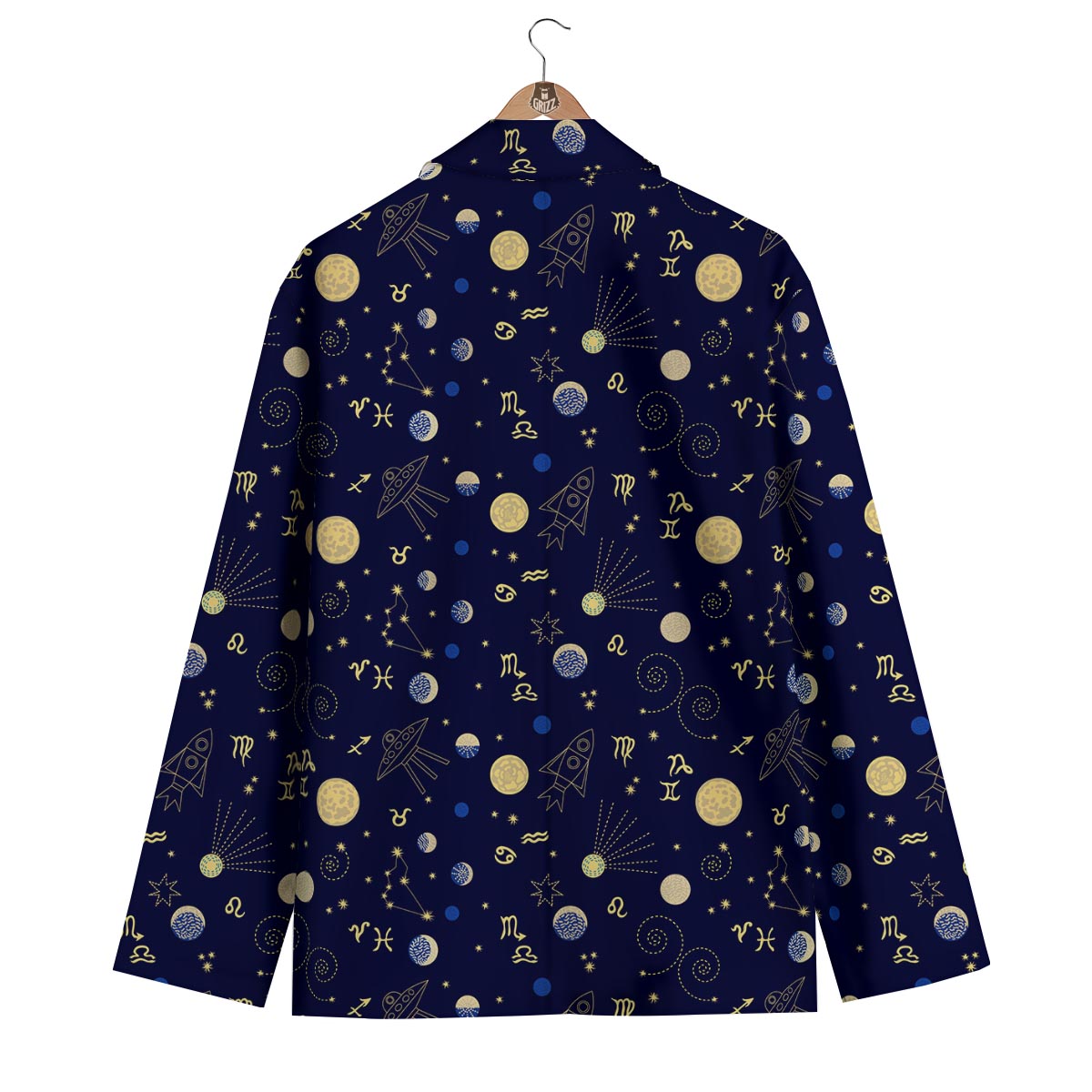 Zodiac Celestial Pattern Print Men's Blazer-grizzshop