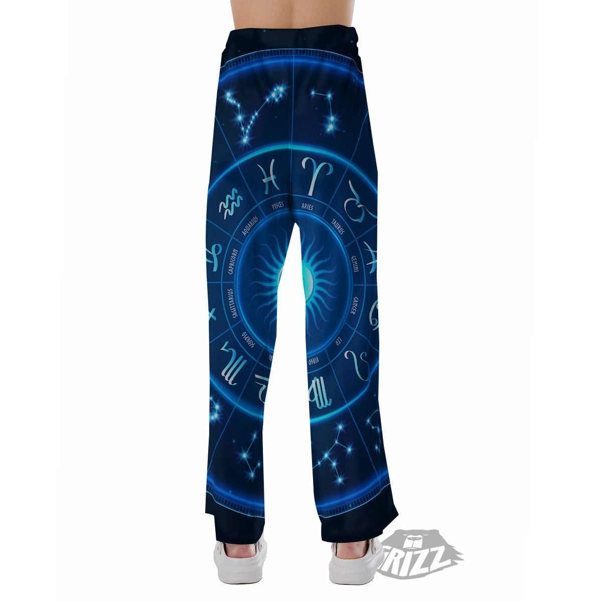 Zodiac Circle Blue Light Print Pajama Pants-grizzshop