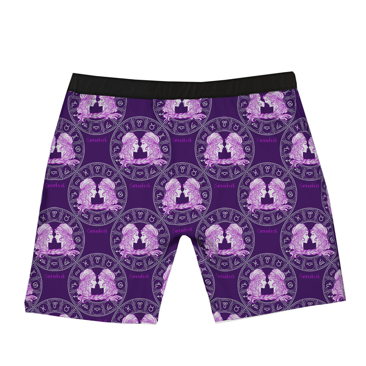 Zodiac Gemini Purple Print Pattern Boxer Briefs-grizzshop