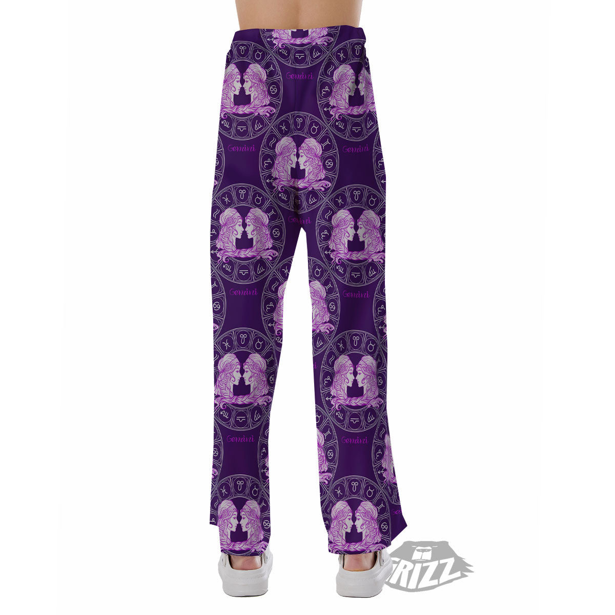 Zodiac Gemini Purple Print Pattern Pajama Pants-grizzshop
