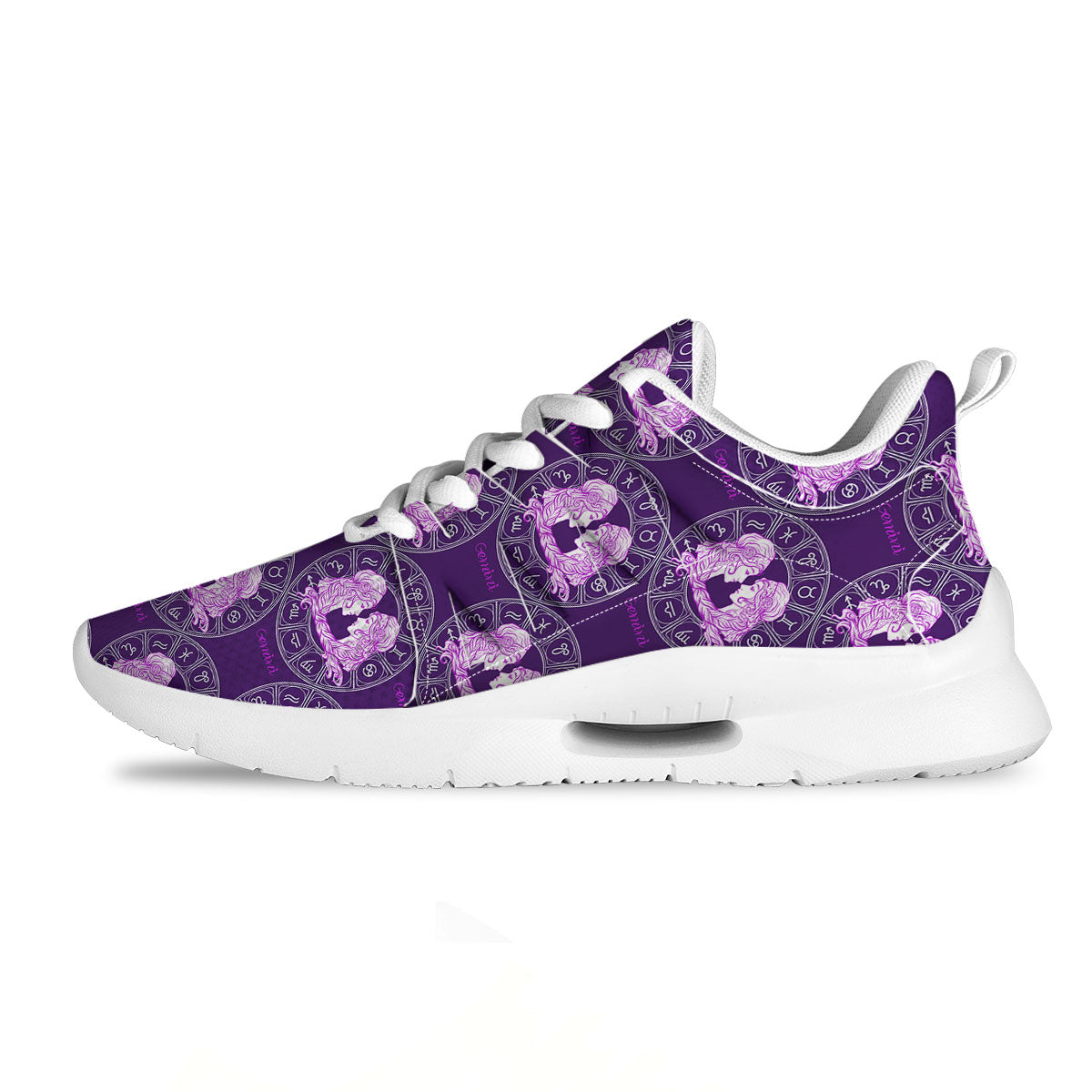 Zodiac Gemini Purple Print Pattern Tennis Shoes-grizzshop