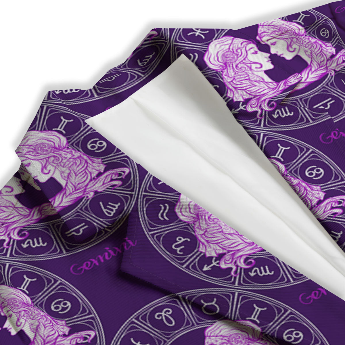 Zodiac Gemini Purple Print Pattern Women's Blazer-grizzshop