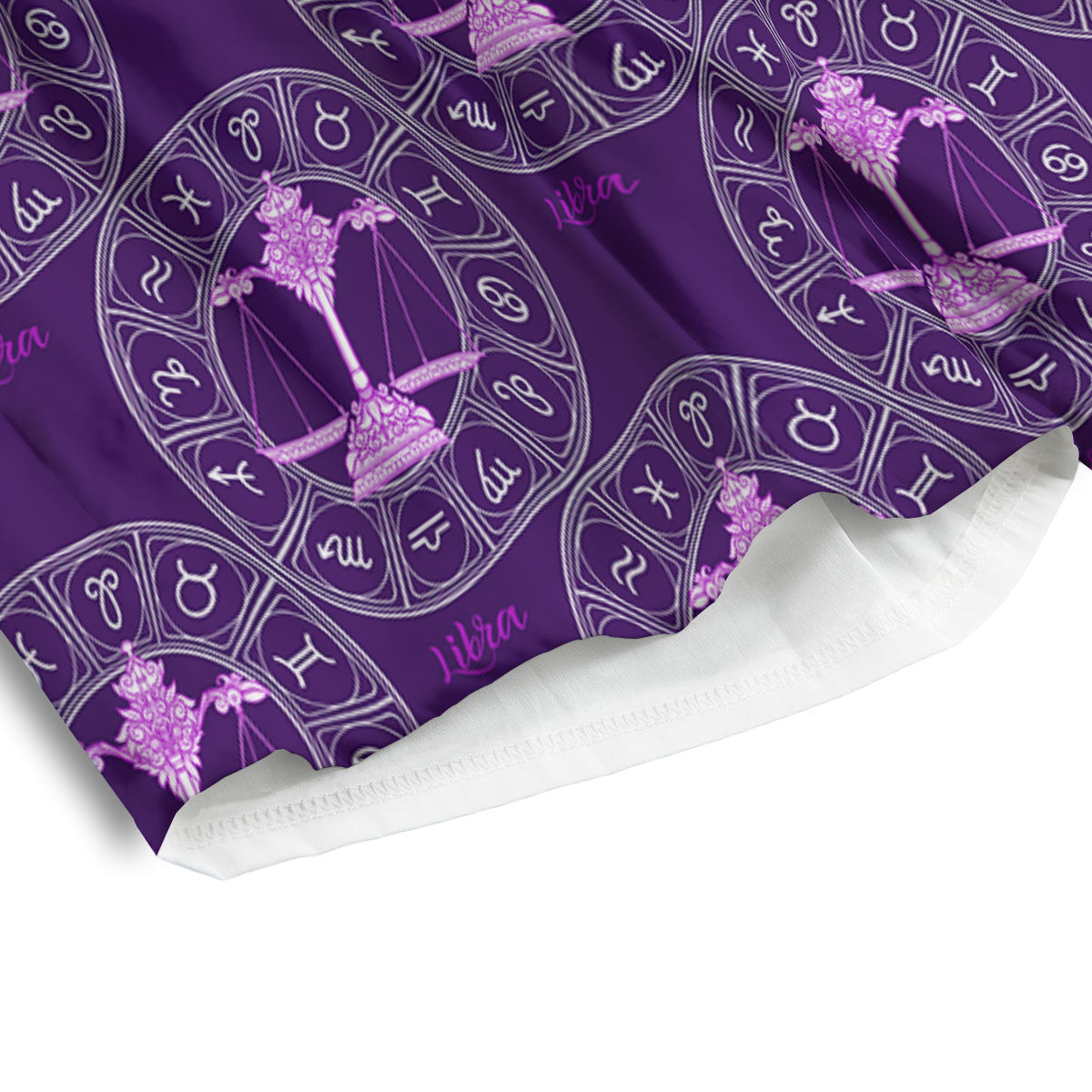 Zodiac Libra Purple Print Pattern Men's Athletic Shorts