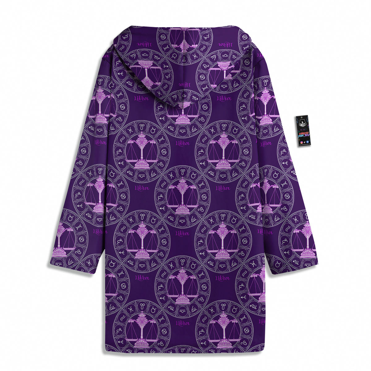 Zodiac Libra Purple Print Pattern Men's Windbreaker Jacket-grizzshop