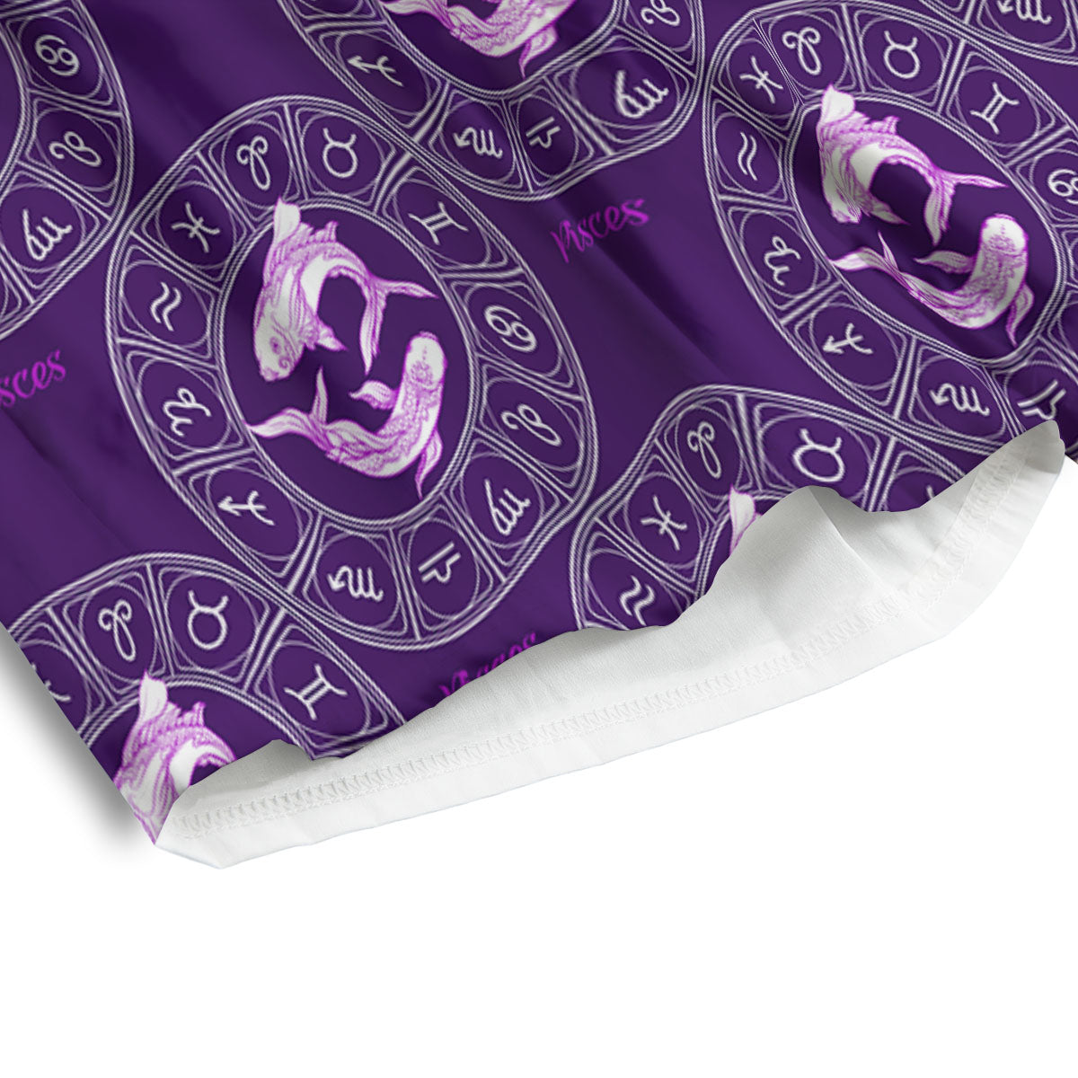 Zodiac Pisces Purple Print Pattern Men's Athletic Shorts