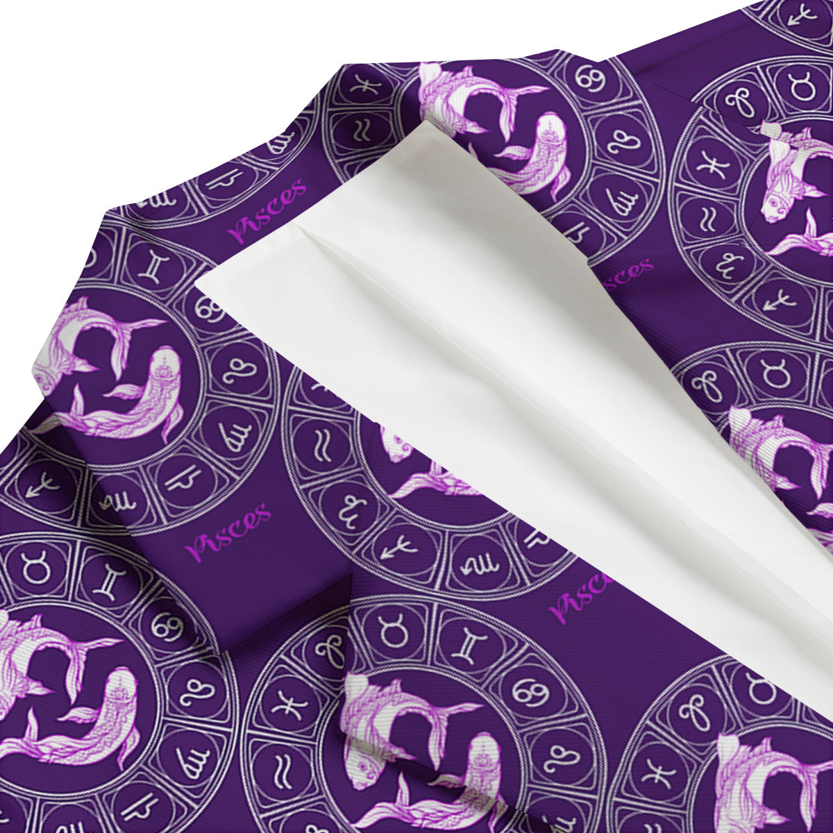 Zodiac Pisces Purple Print Pattern Men's Blazer-grizzshop