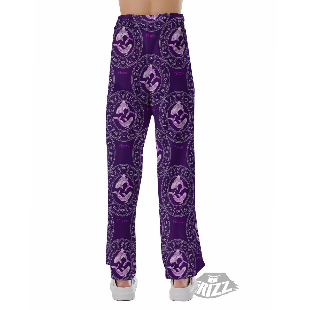 Zodiac Pisces Purple Print Pattern Pajama Pants-grizzshop