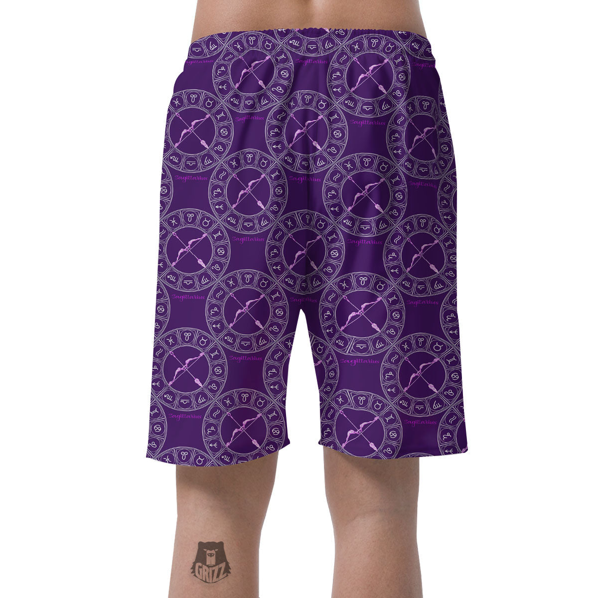 Zodiac Sagittarius Purple Print Pattern Men's Shorts-grizzshop