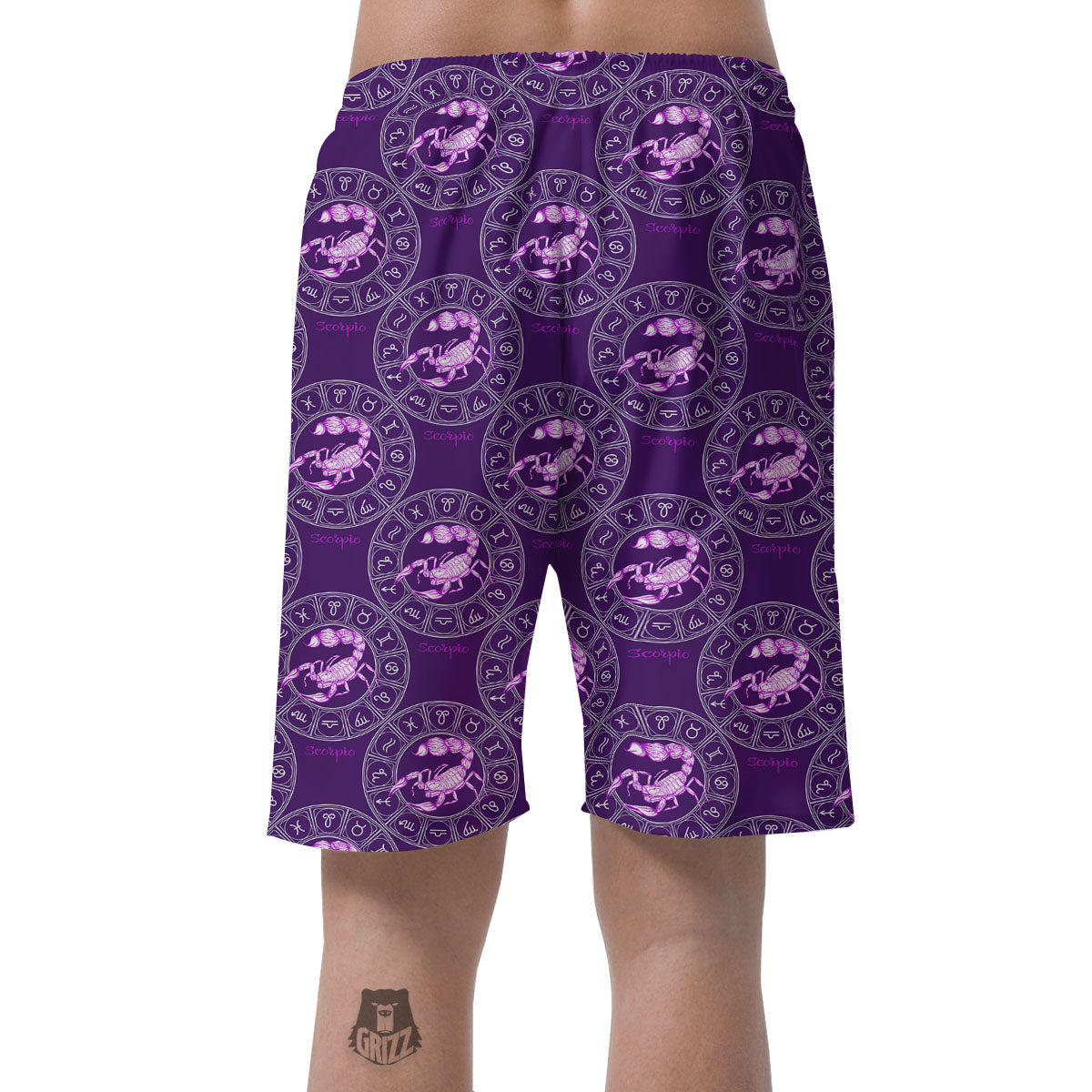 Zodiac Scorpio Purple Print Pattern Men's Shorts-grizzshop
