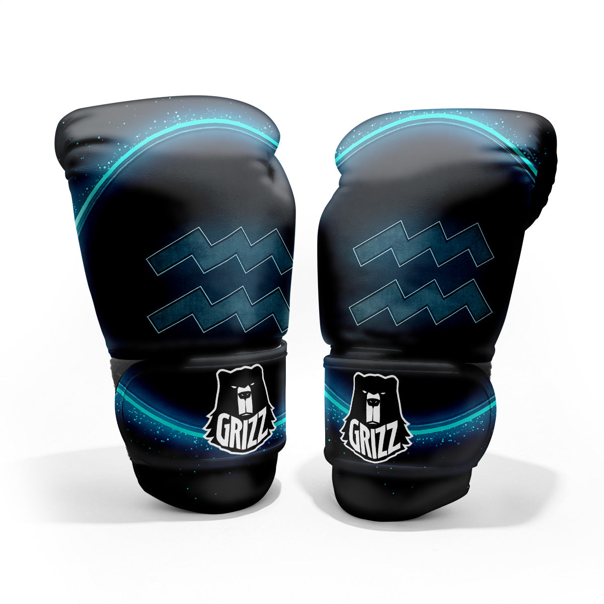 Zodiac Sign Blue Aquarius Print Pro Boxing Glove