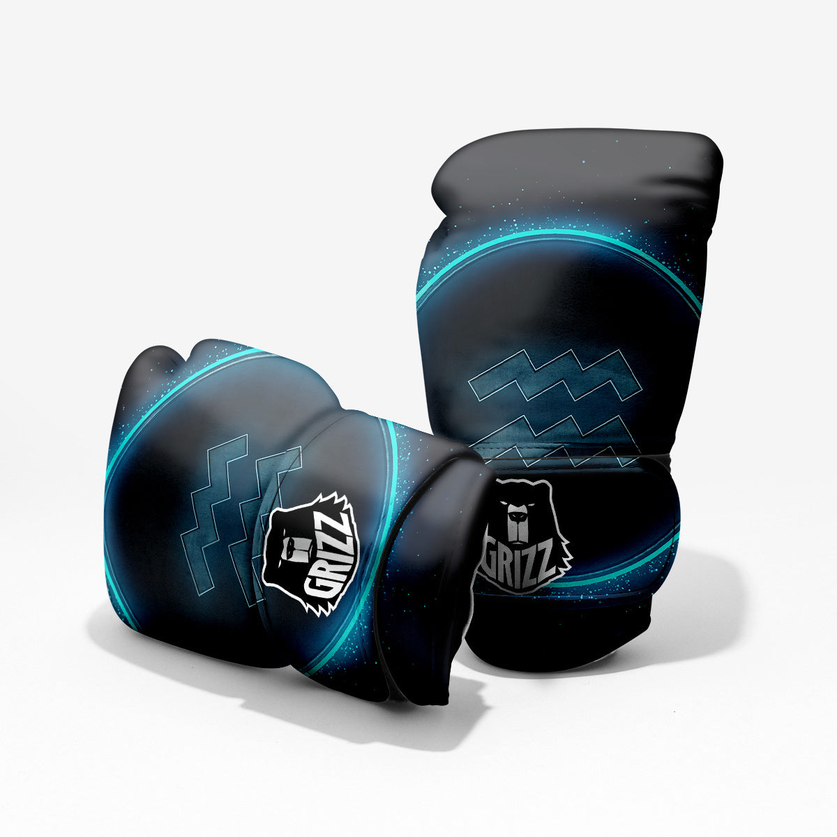 Zodiac Sign Blue Aquarius Print Pro Boxing Glove