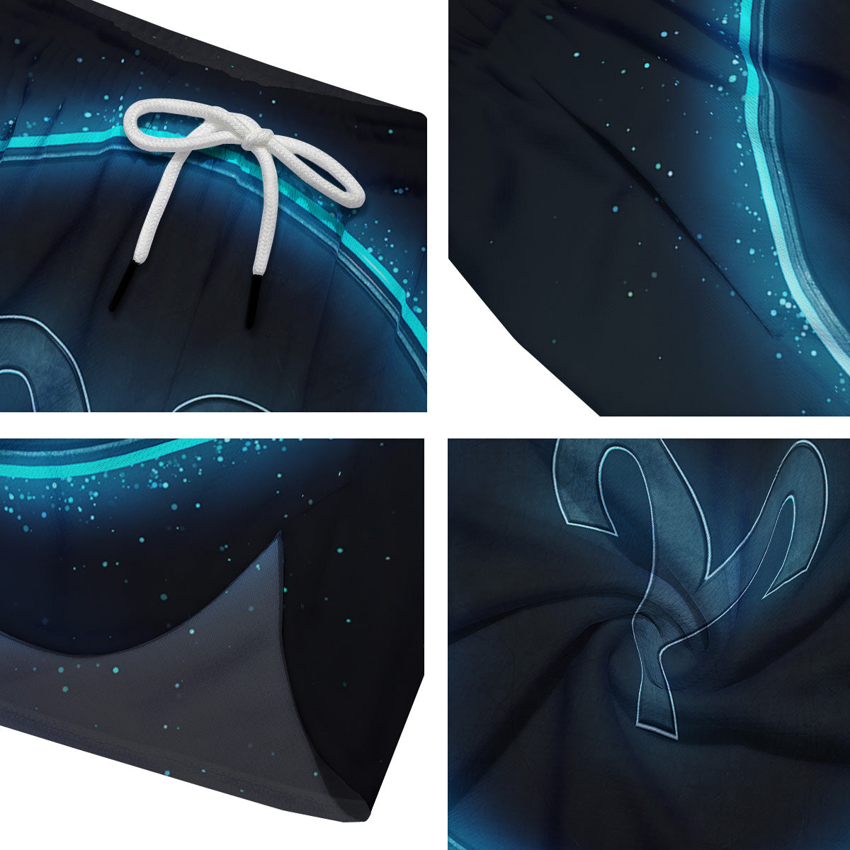 Zodiac Sign Blue Aries Print Men's Running Shorts-grizzshop