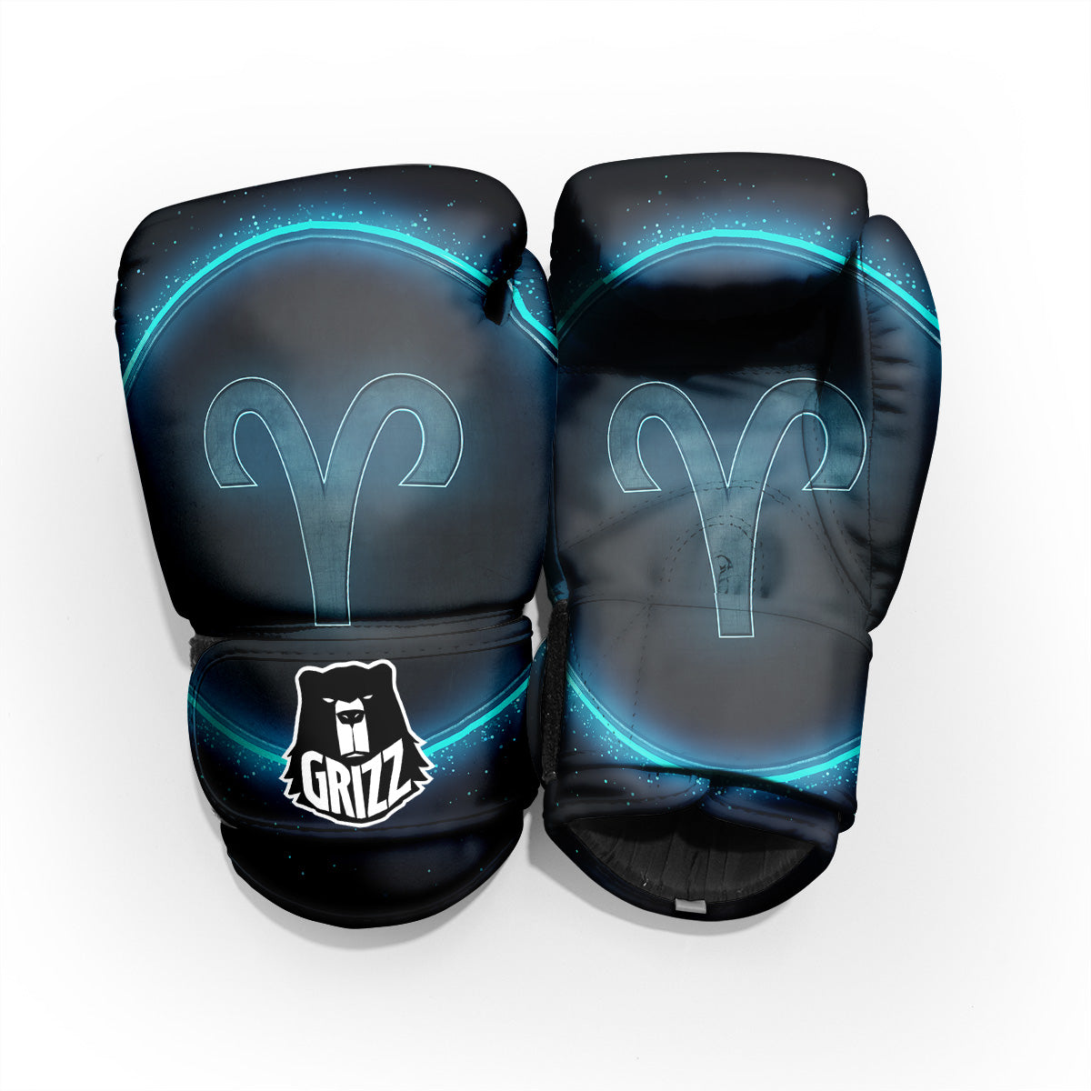 Zodiac Sign Blue Aries Print Sparring Gloves-grizzshop
