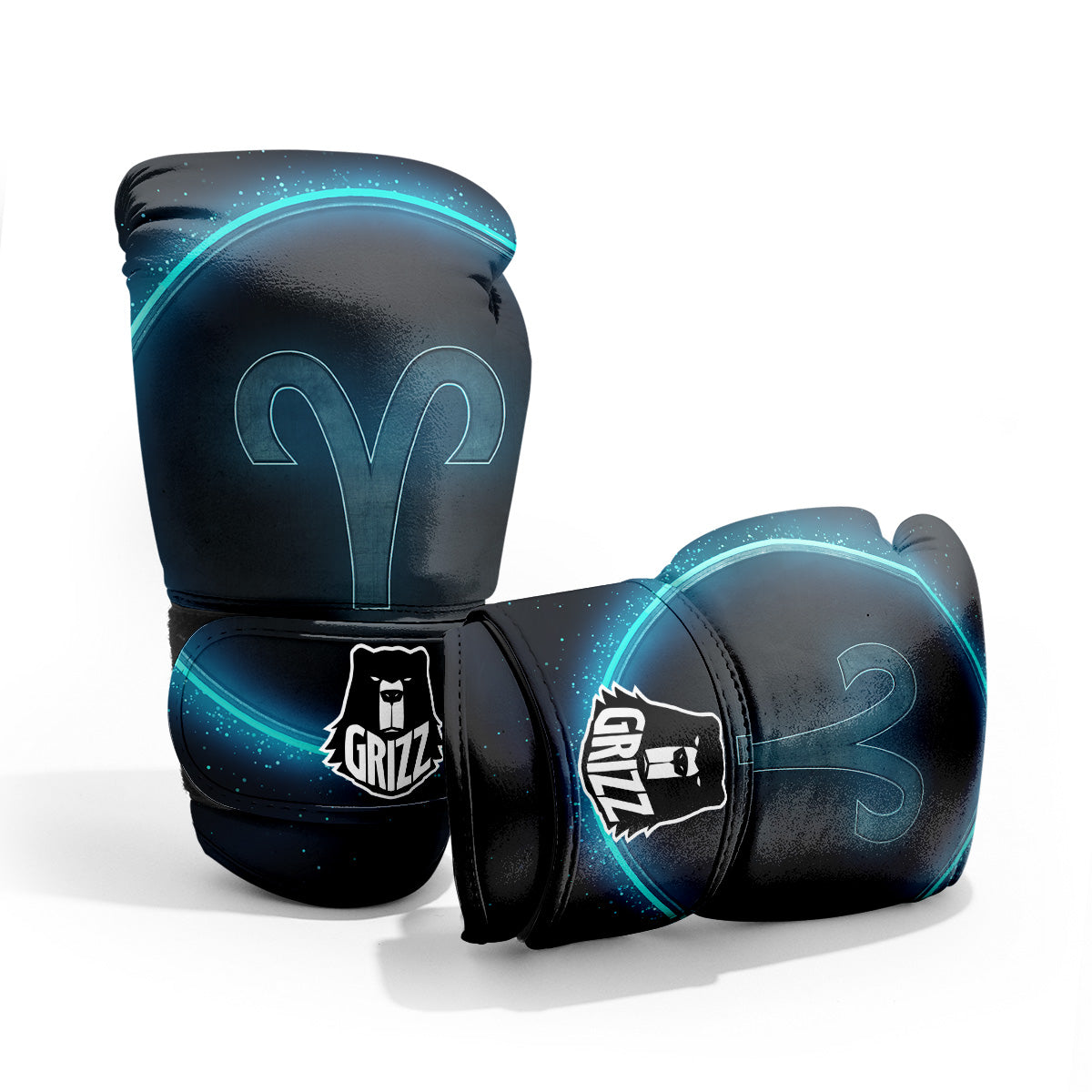 Zodiac Sign Blue Aries Print Sparring Gloves-grizzshop