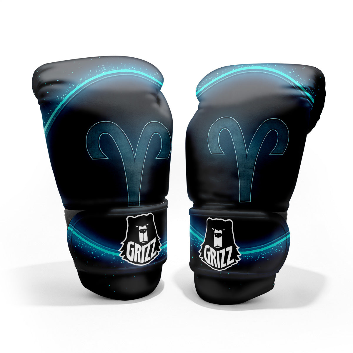 Zodiac Sign Blue Aries Print Sparring Gloves-grizzshop