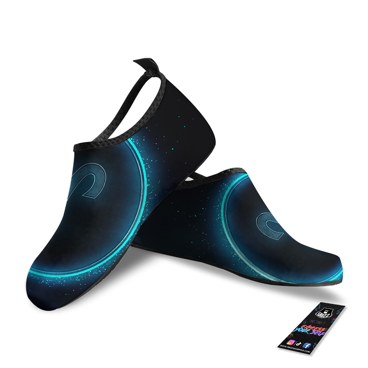Zodiac Sign Blue Aries Print Water Shoes-grizzshop