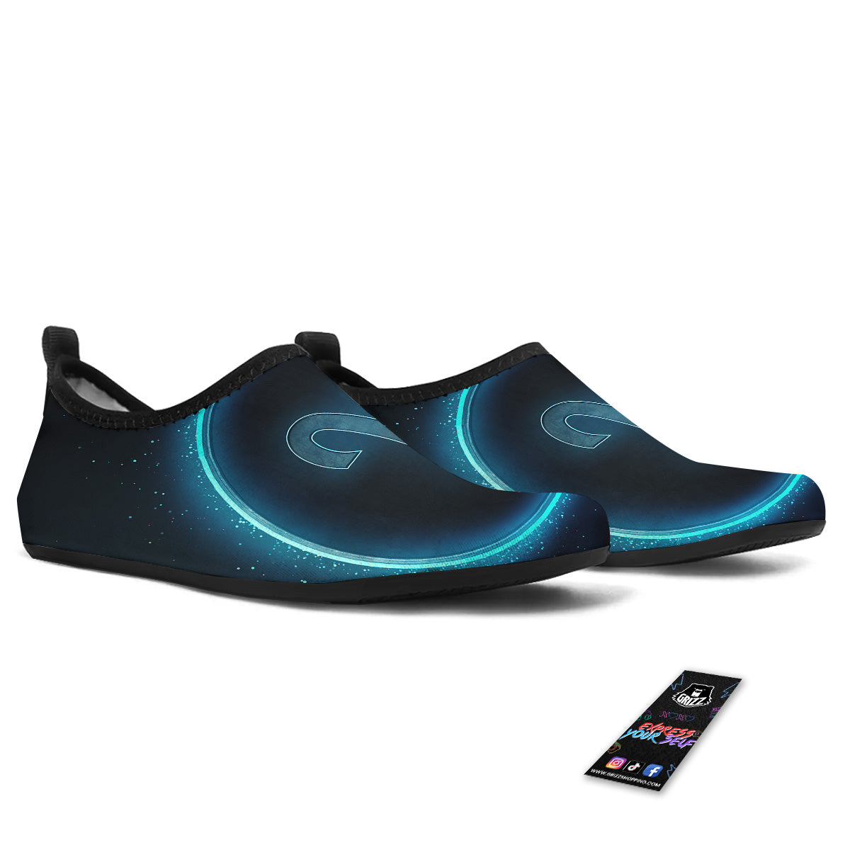 Zodiac Sign Blue Aries Print Water Shoes-grizzshop
