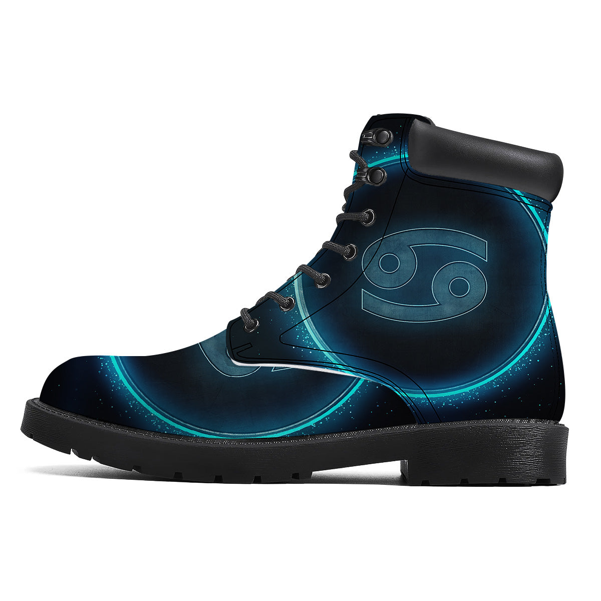 Zodiac Sign Blue Cancer Print Boots-grizzshop