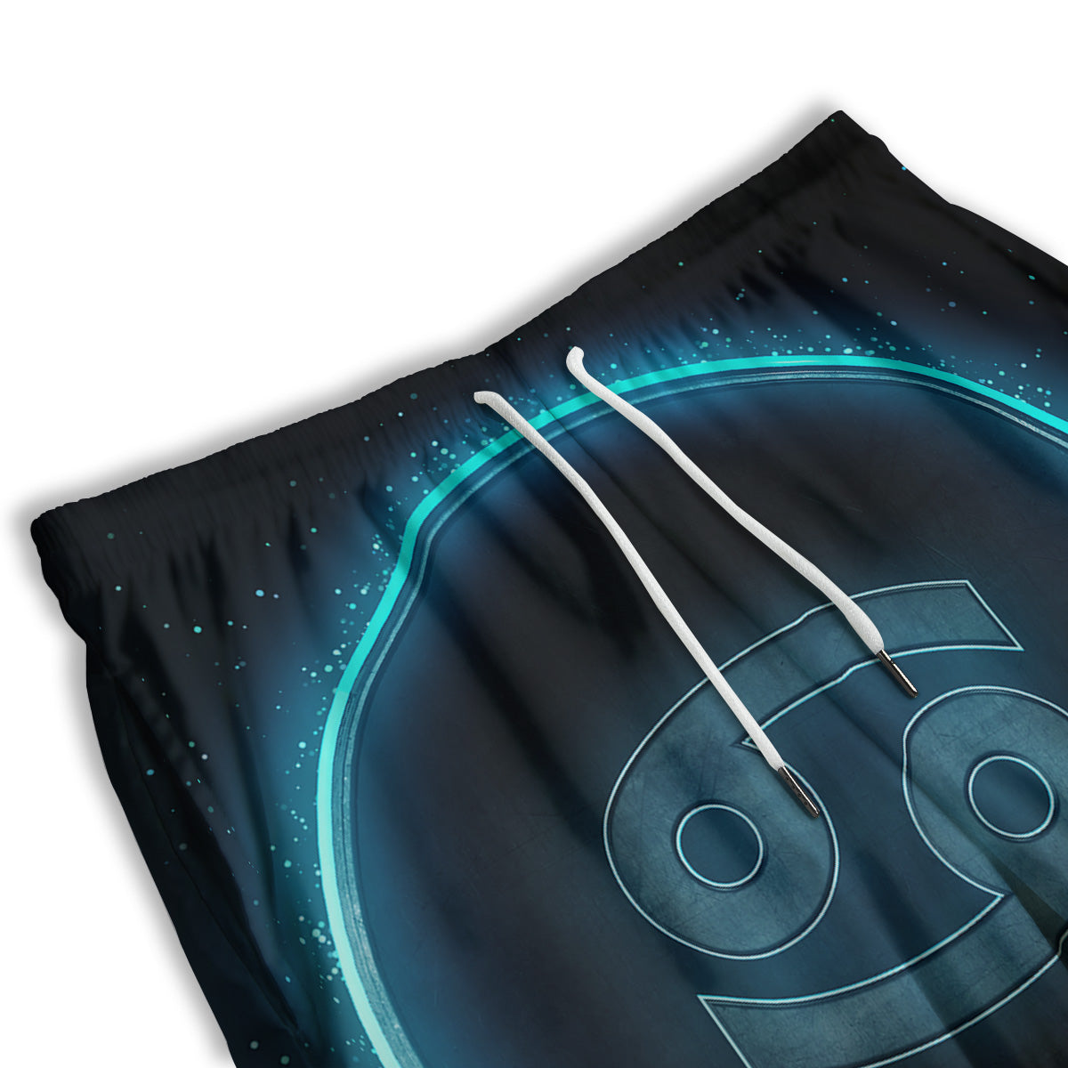 Zodiac Sign Blue Cancer Print Men's Athletic Shorts