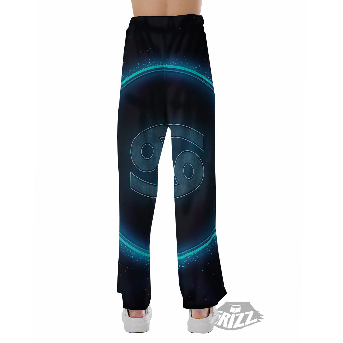 Zodiac Sign Blue Cancer Print Pajama Pants-grizzshop