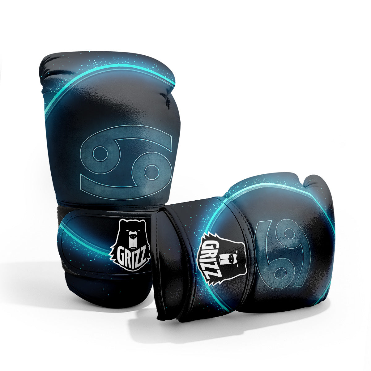 Zodiac Sign Blue Cancer Print Pro Boxing Glove