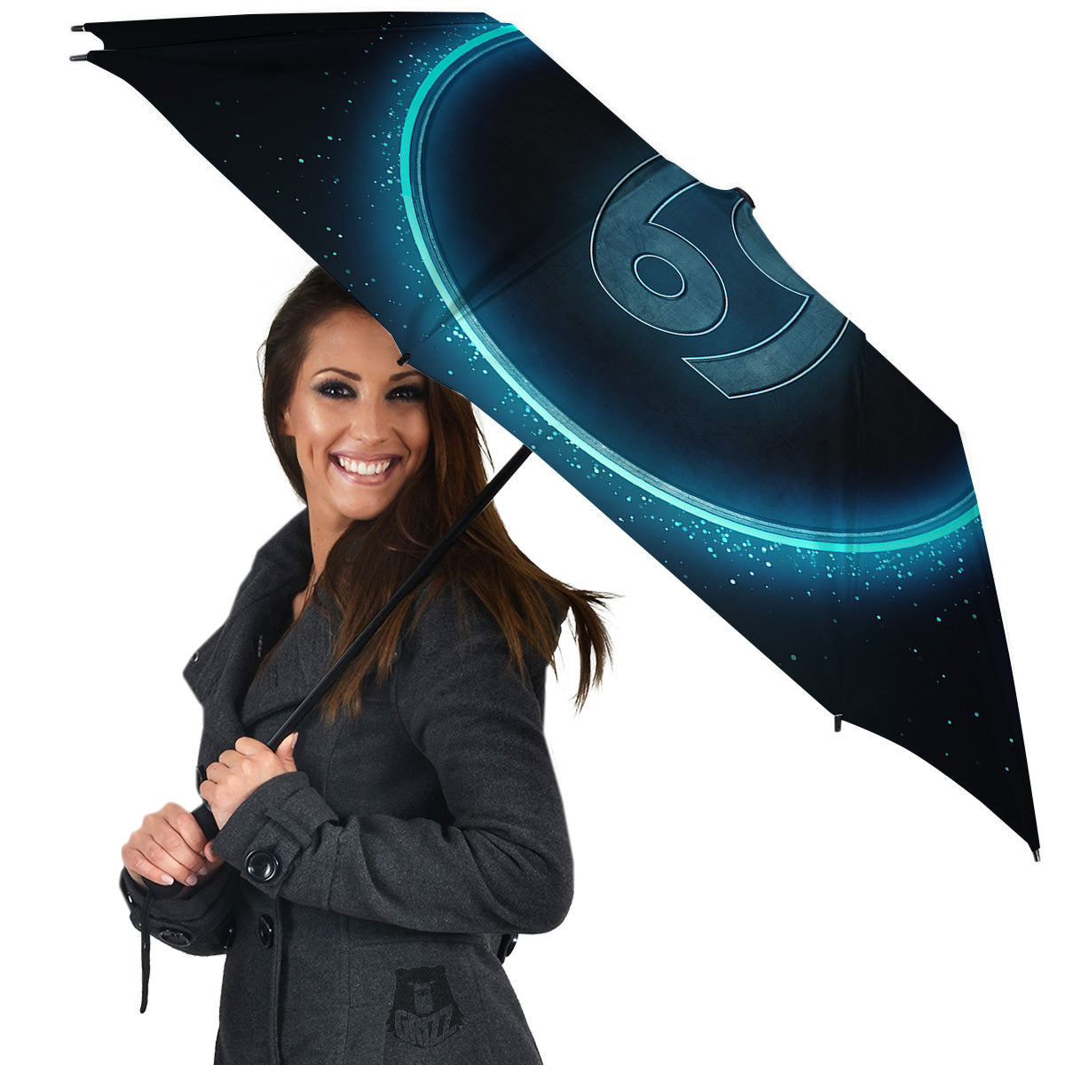 Zodiac Sign Blue Cancer Print Umbrella-grizzshop
