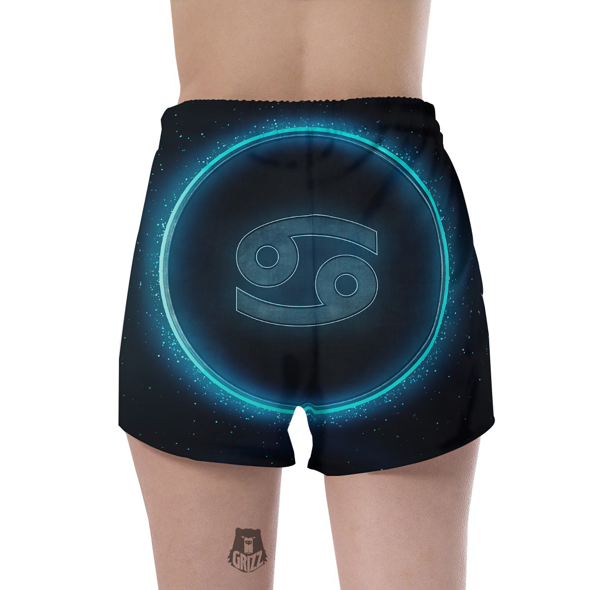 Zodiac Sign Blue Cancer Print Women's Shorts-grizzshop