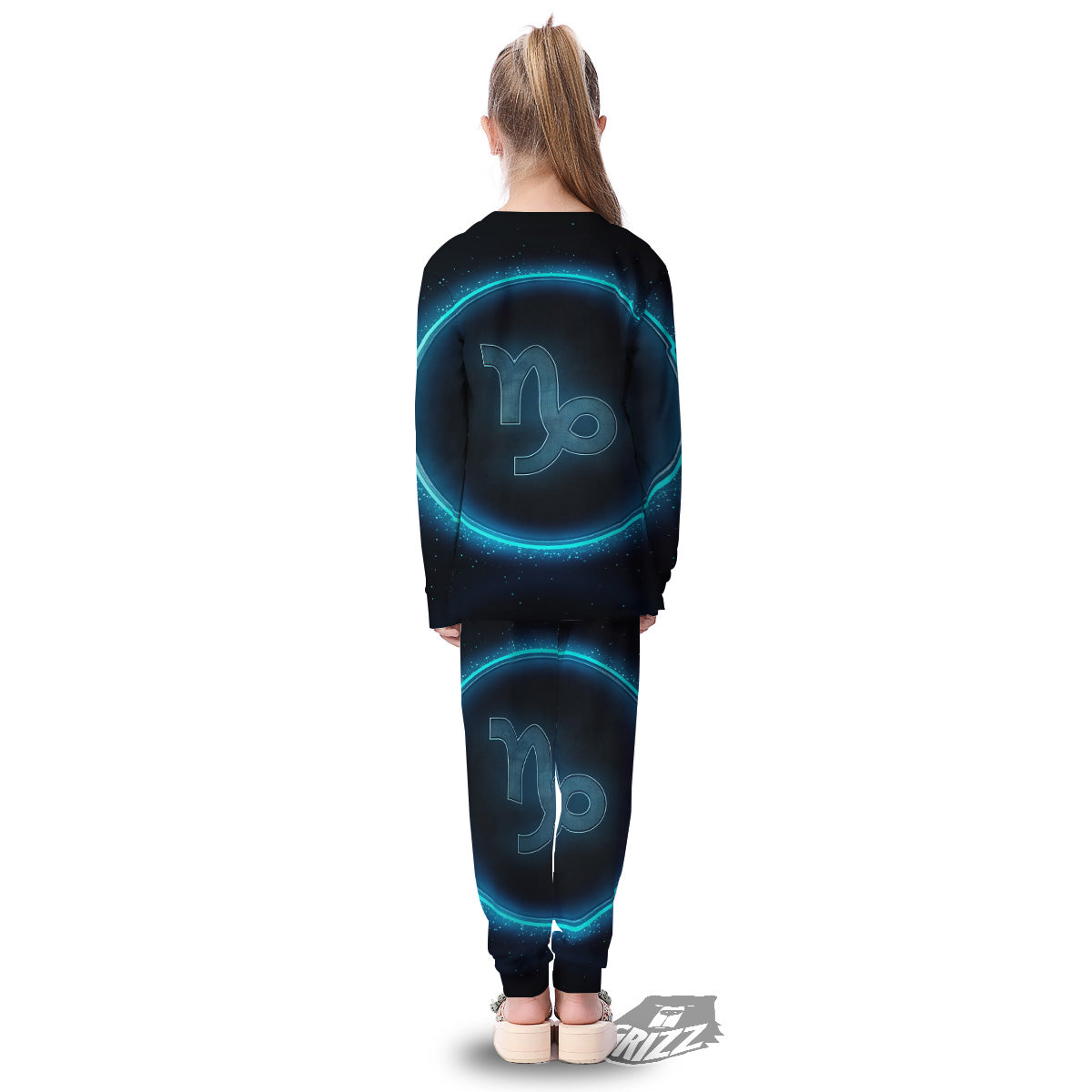 Zodiac Sign Blue Capricorn Print Kid's Pajamas-grizzshop