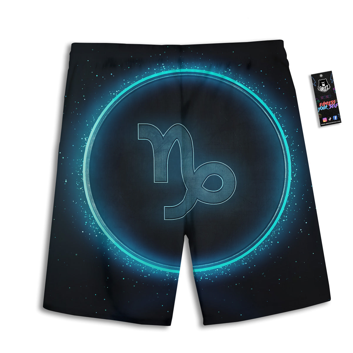 Zodiac Sign Blue Capricorn Print Men's Athletic Shorts