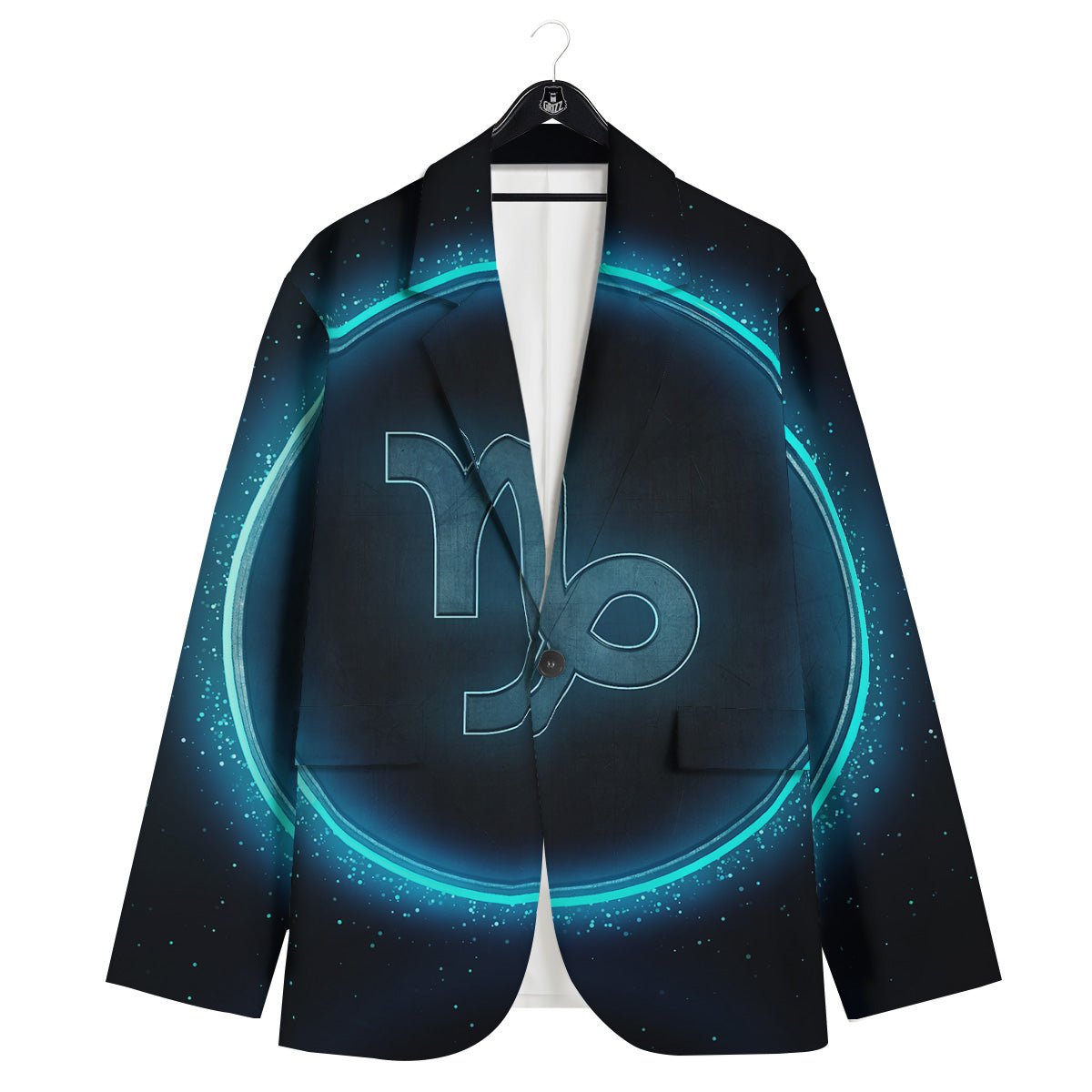 Zodiac Sign Blue Capricorn Print Men's Sport Coat-grizzshop